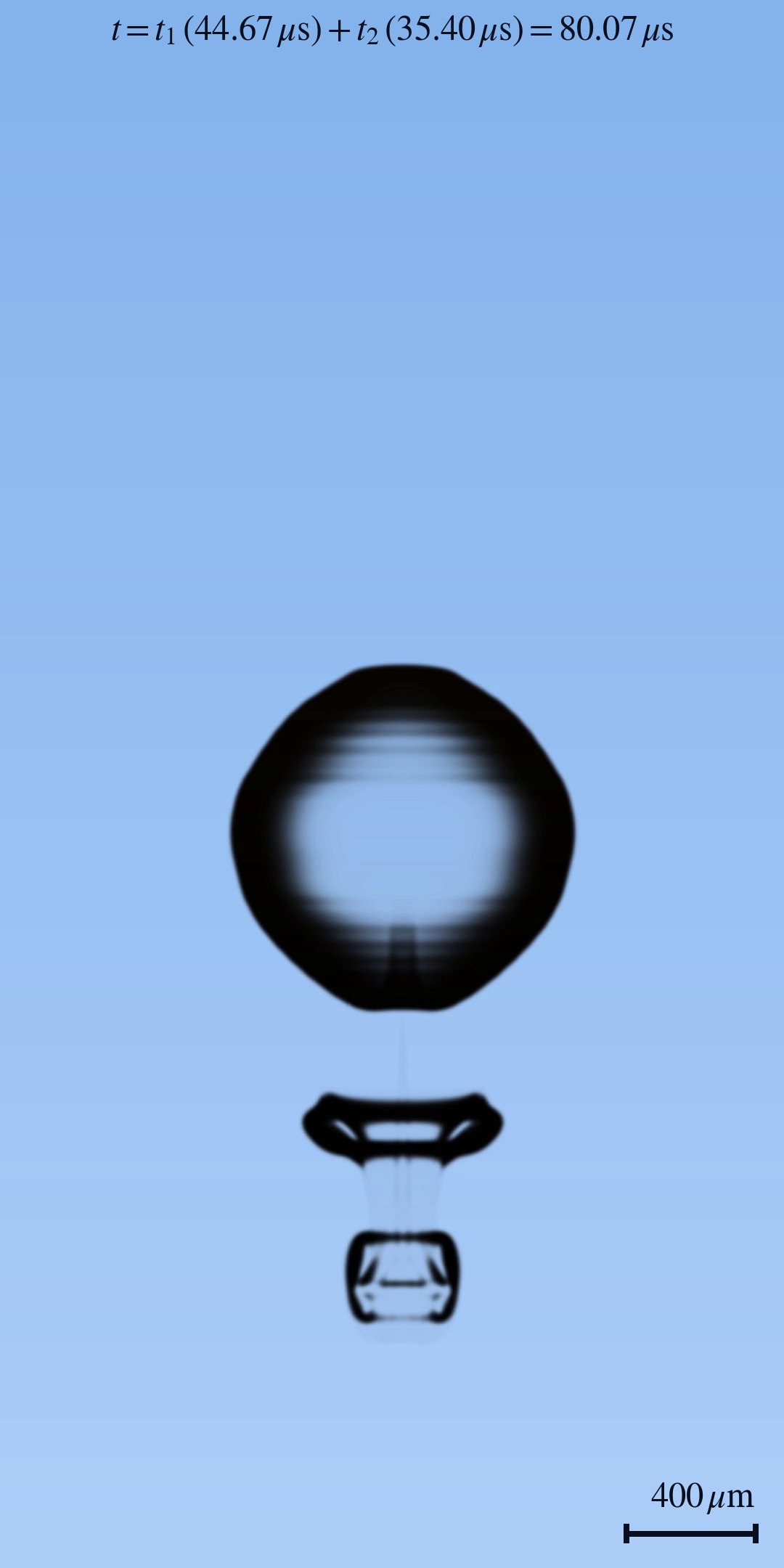Synthetic optical visualization of a cavitation-bubble pair